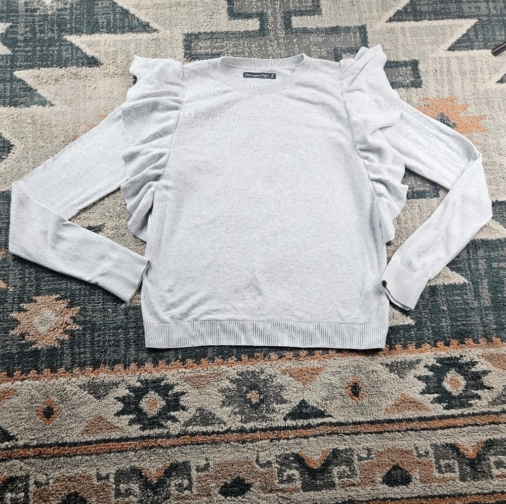 Women's Ruffled Gray Top